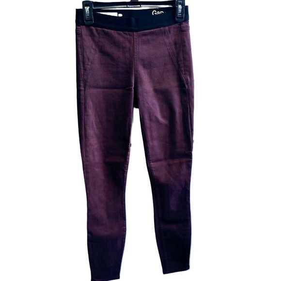 EUC GAP 1969 RESOLUTION SOFT WINE PULL-ON LEGGINGS ELASTIC WAISTBAND SIZE 26R - Picture 1 of 6